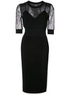 Boutique Moschino Lace Insert Dress - Black