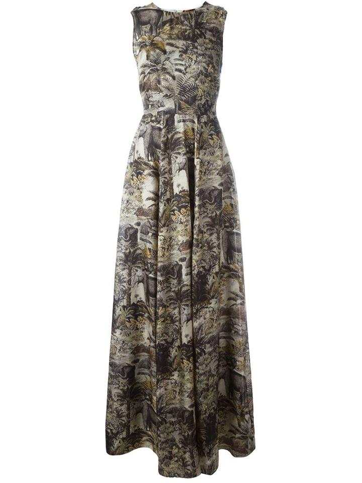 N.21 Jungle Print Sleeveless Maxi Dress