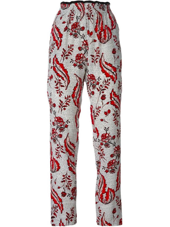 Vanessa Bruno Floral Print Trousers, Women's, Size: 38, White, Silk