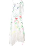 Rosie Assoulin Floral Print Layered Asymmetric Slip Dress - White