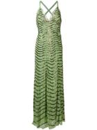 Temperley London Beaded Sweetheart Neck Evening Dress - Green