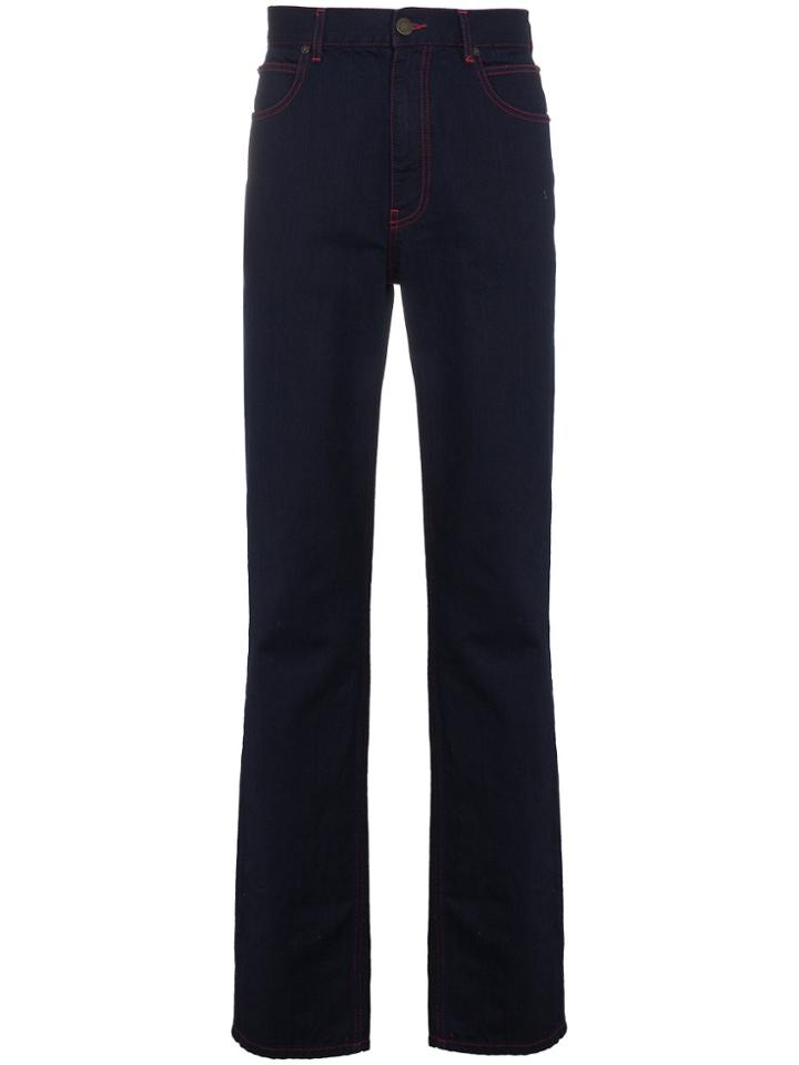 Calvin Klein 205w39nyc Indigo And Red Contrast Stitch Jeans - Blue