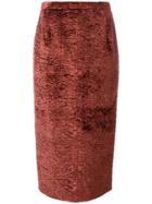 No21 Textured Pencil Skirt - Pink & Purple