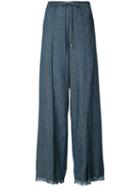 Trina Turk - High-waist Trousers - Women - Linen/flax/lyocell - Xs, Blue, Linen/flax/lyocell