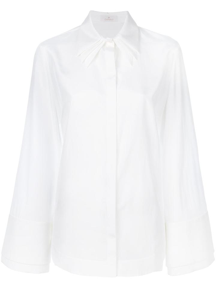 Capucci - Double Detail Shirt - Women - Silk/cotton - 44, White, Silk/cotton
