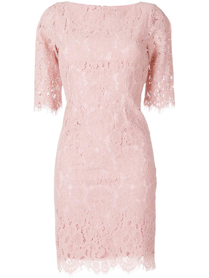 Max & Moi Fitted Lace Dress - Pink & Purple