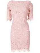 Max & Moi Fitted Lace Dress - Pink & Purple
