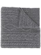 Pringle Of Scotland Cable Knit Scarf - Grey