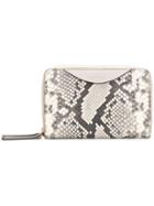 Anya Hindmarch Stack Double Wallet In Natural Snake-print Leather With