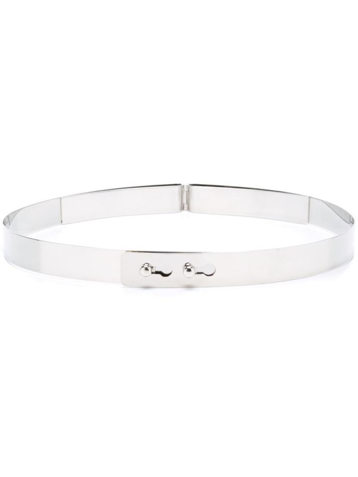 Maison Rabih Kayrouz Press Stud Fastening Belt, Size: Xs, Grey, Brass