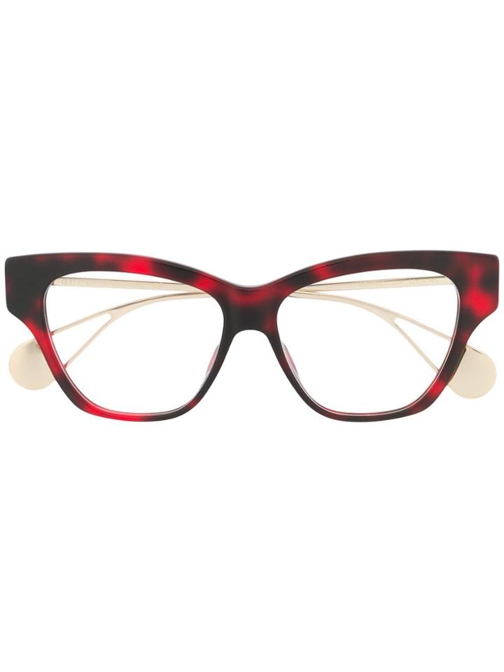 Gucci Eyewear Cat Eye Frame Glasses - Gold