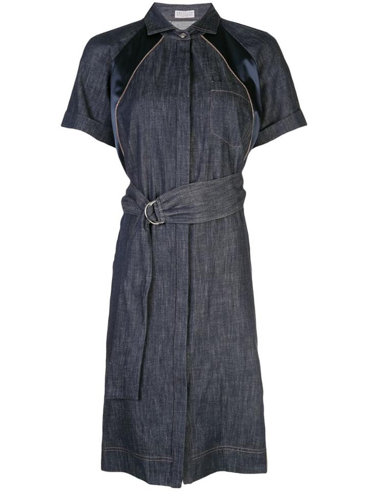 Brunello Cucinelli Belted Shirt Dress - Blue