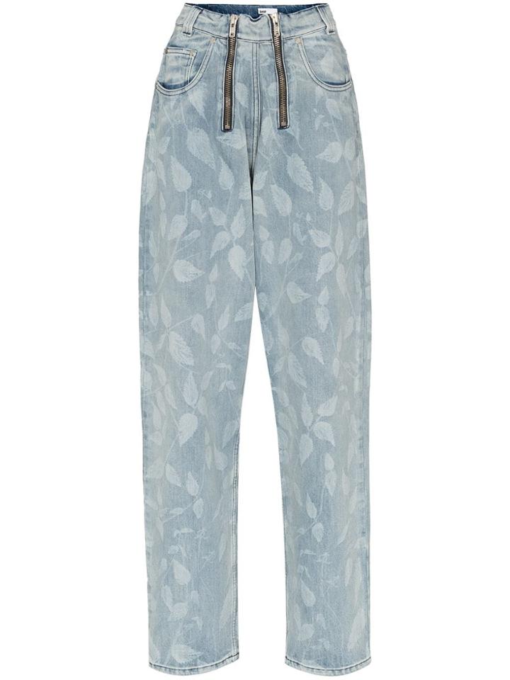 Gmbh Nettle Print Boyfriend Jeans - Blue