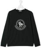Moncler Kids Contrast Logo Sweatshirt - Black