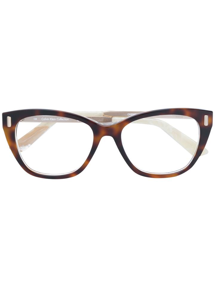 Calvin Klein Tortoiseshell Glasses Frame - Brown