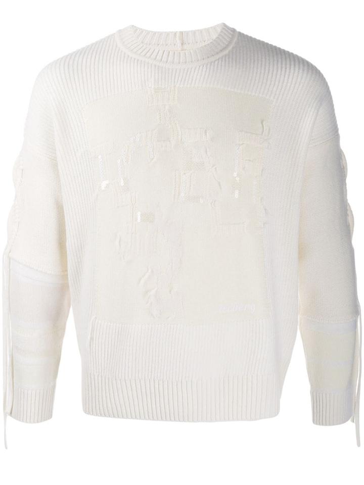 Iceberg Embroidered Ribbed Jumper - White