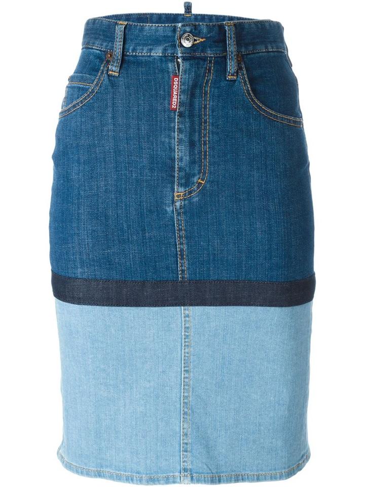 Dsquared2 Panelled Denim Skirt