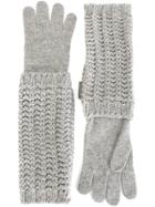 Moncler Long Knitted Gloves - Grey