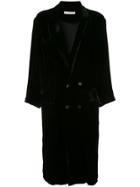 Aleksandr Manamïs Double Breasted Velvet Coat - Black