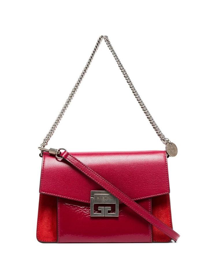 Givenchy Cherry Red Gv3 Leather Shoulder Bag - Pink
