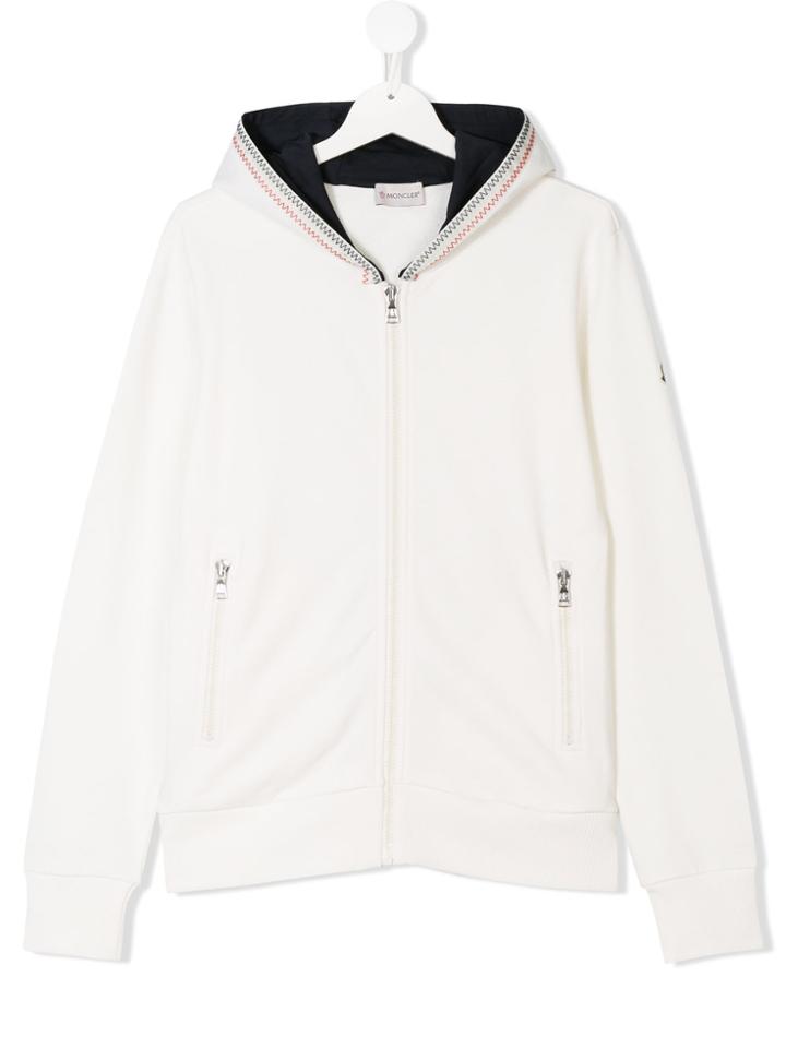 Moncler Kids Teen Zipped Hoodie - White