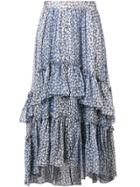 Ulla Johnson Maria Printed Silk Lurex Skirt - Blue