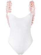 La Reveche - Petals Applique Swimsuit - Women - Polyamide/spandex/elastane - S, White, Polyamide/spandex/elastane