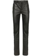 Balenciaga Fitted Leather Trousers - Black