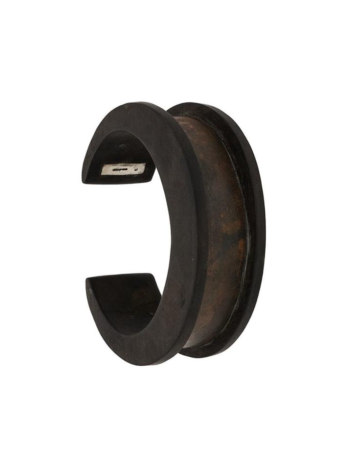 Parts Of Four Plate Inlay Crescent Channel Bracelet - Brown