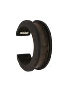 Parts Of Four Plate Inlay Crescent Channel Bracelet - Brown