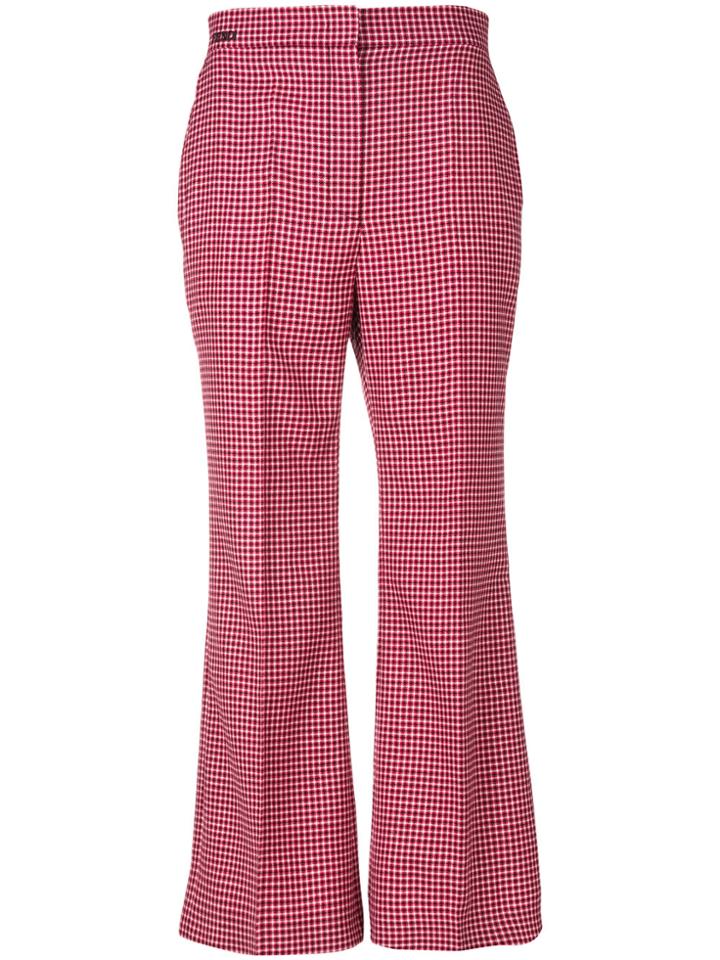 Fendi Plaid Cropped Trousers - Red