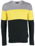 Roberto Collina Knit Colour Block Jumper - Blue