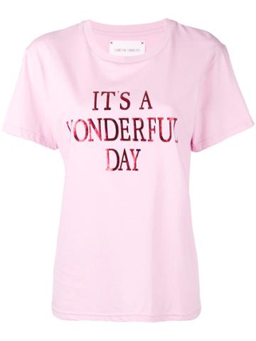 Alberta Ferretti It's A Wonderfull Day T-shirt - Pink & Purple