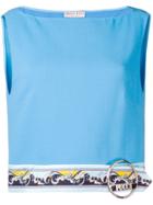Emilio Pucci Printed Panel Cropped Top - Blue