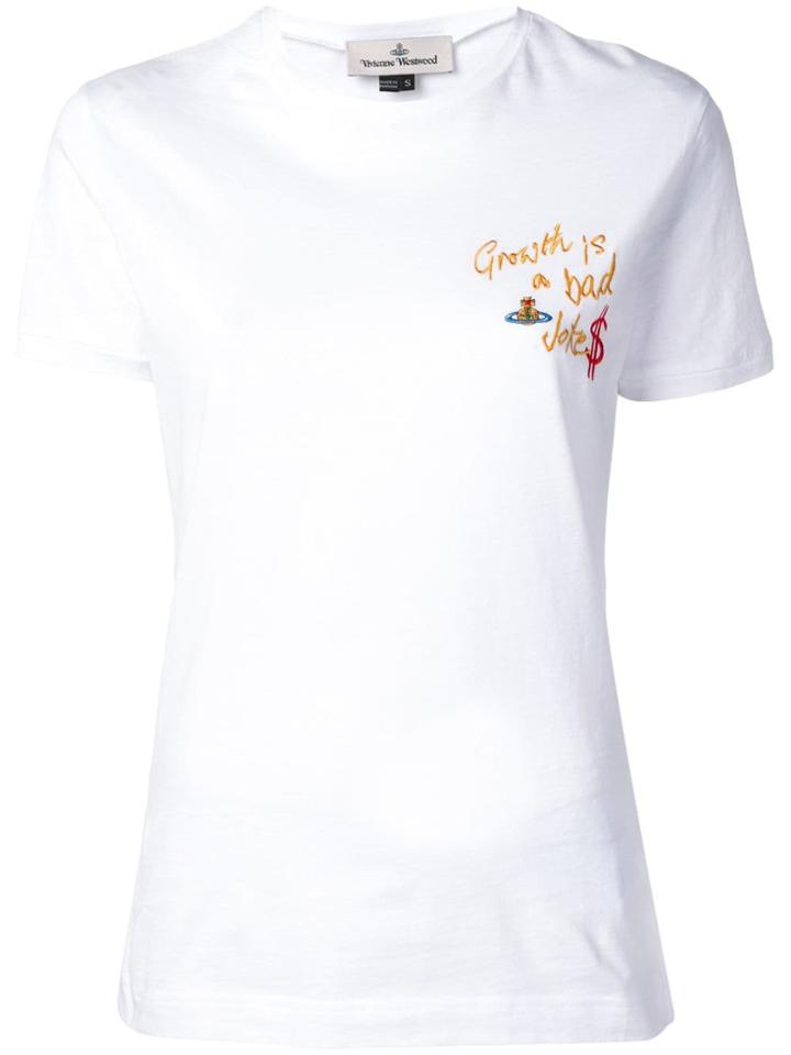 Vivienne Westwood Embroidered Slogan T-shirt - White