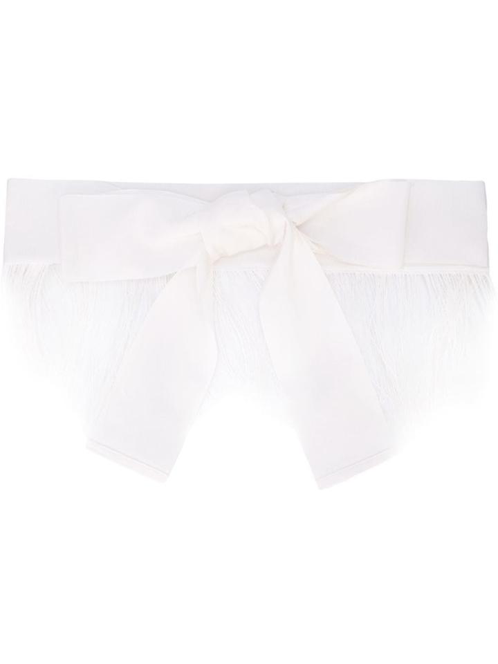 Sara Roka Fringe Belt - White