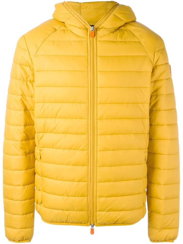 Save The Duck Hooded Padded Jacket, Men's, Size: Small, Yellow/orange, Nylon/polyester