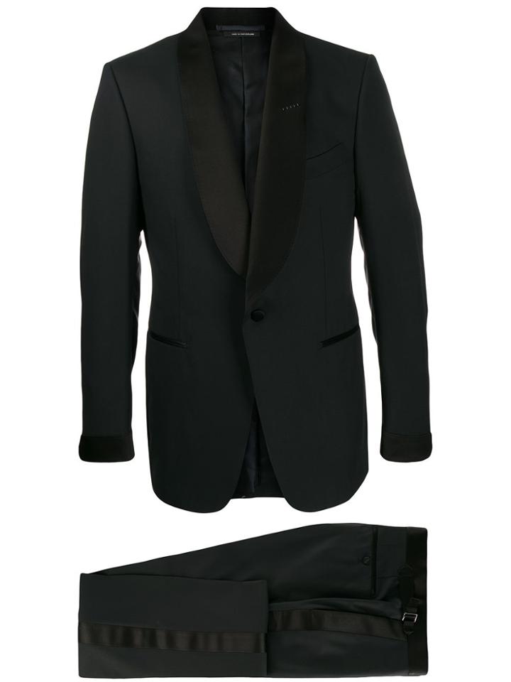 Tom Ford Contrast Lapel Blazer - Blue