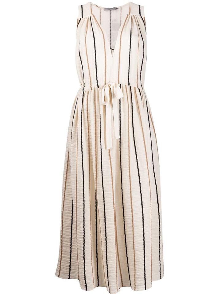 Three Graces Solaine Striped Midi Dress - Neutrals