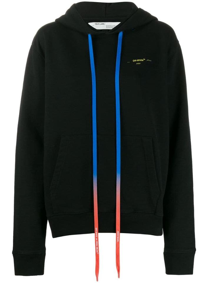 Off-white Stencil Arrows Print Hoodie - Black