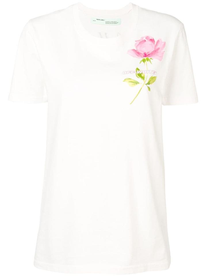 Off-white Rose Printed T-shirt - Neutrals