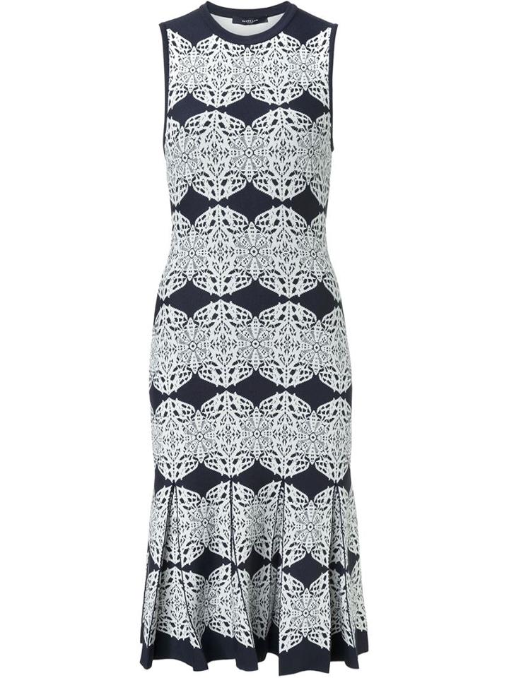 Derek Lam Patterned Knit Dress, Women's, Size: S, Black, Polyamide/spandex/elastane