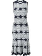 Derek Lam Patterned Knit Dress, Women's, Size: S, Black, Polyamide/spandex/elastane