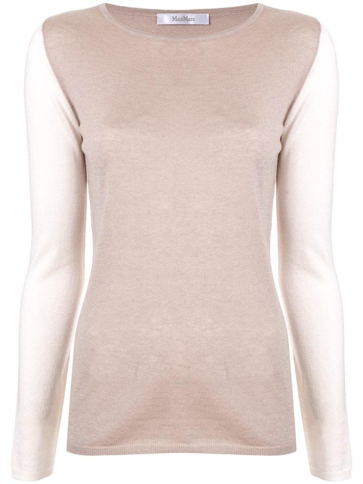 Max Mara Two-tone Knit Jumper - Brown