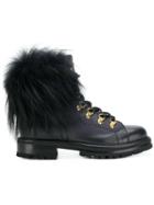 Ermanno Scervino Pom Pom Lace-up Boots - Blue