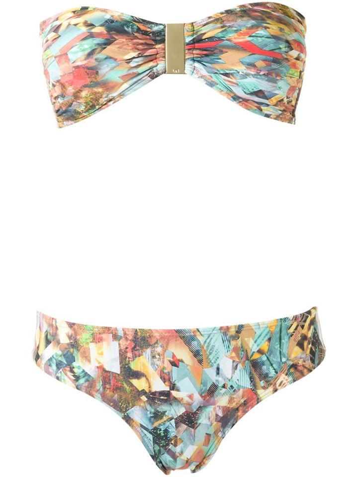 Lygia & Nanny Printed Bandeau Bikini Set, Women's, Size: 42, Polyimide/spandex/elastane