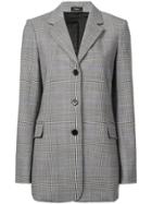 Theory Checked Buttoned Blazer - Black