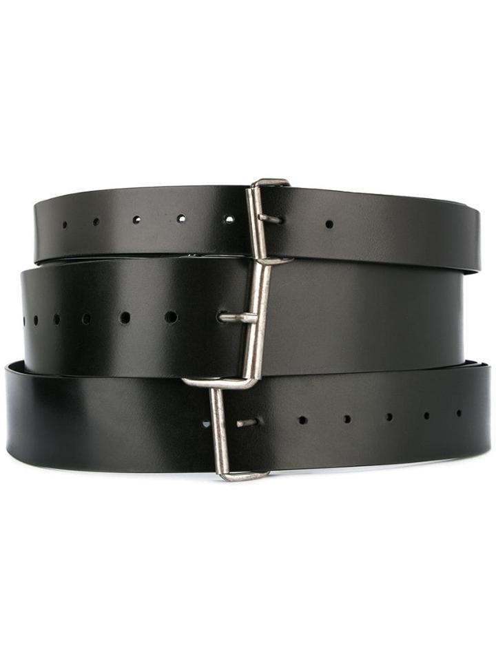 Ann Demeulemeester Kenya Stacked Belts - Black