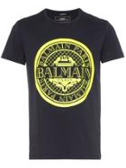Balmain Coin Logo Cotton T-shirt - Blue