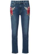 Paige - Embroidered Flower Skinny Jeans - Women - Cotton/polyester/spandex/elastane - 26, Blue, Cotton/polyester/spandex/elastane